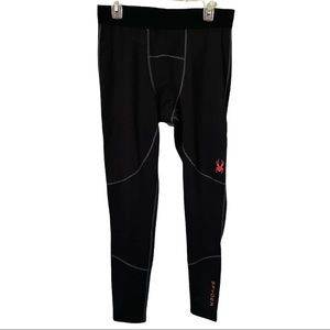 Spyder Mens Baselayer Active ProWeb Charcoal Black Stretch Pants Tights S…
